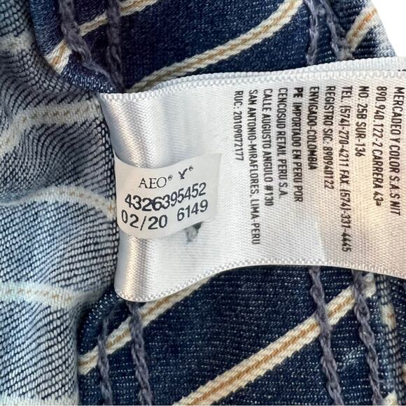 American Eagle Stretch Highest Rise Mom Short Striped Belted - Picture 5 of 11